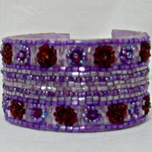 Purple Handmade Hand Beaded Vintage Indian Bangle Bracelets